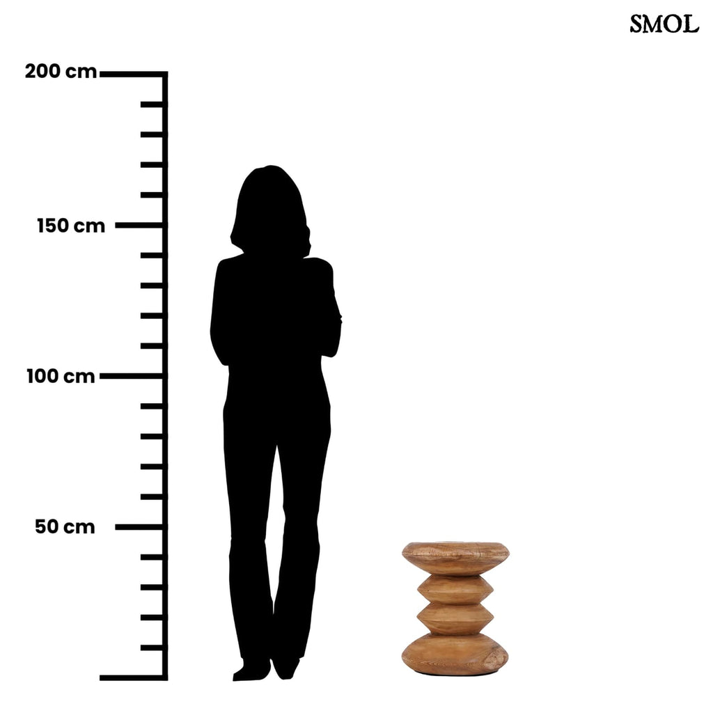 Kisasztal és ülőke - fa, natúr | SIMI | SMOL - méretarányosan