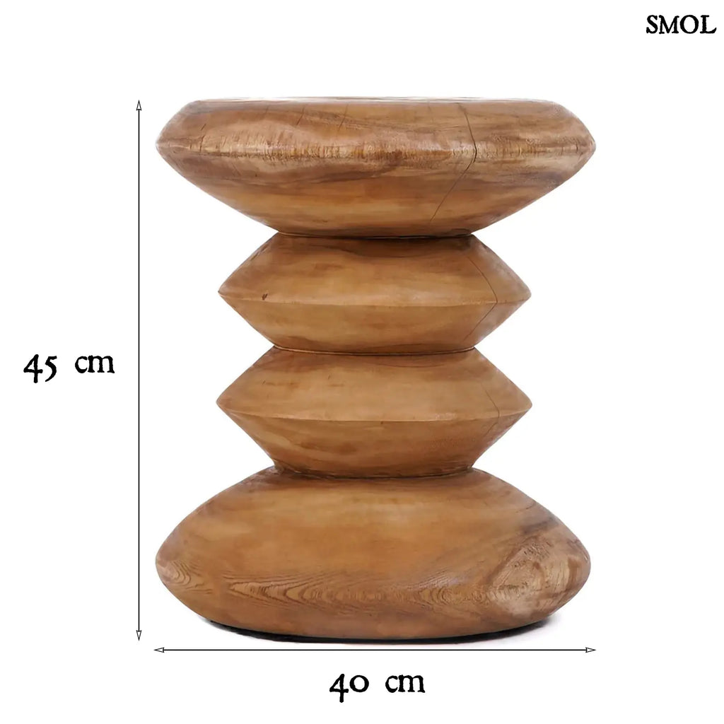 Kisasztal és ülőke - fa, natúr | SIMI | SMOL - méretekkel
