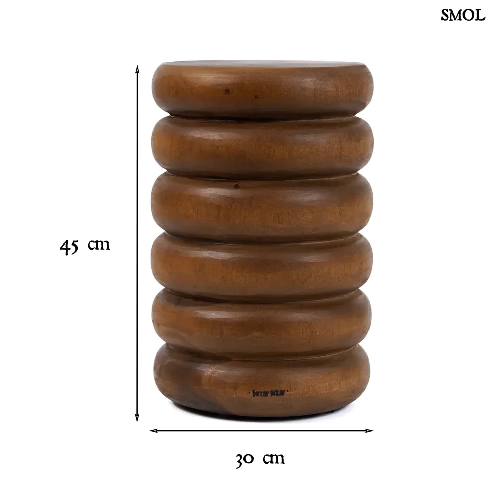Kisasztal és ülőke - természetes suarfa, 45 cm | UMIKO - smol.hu - méretekkel