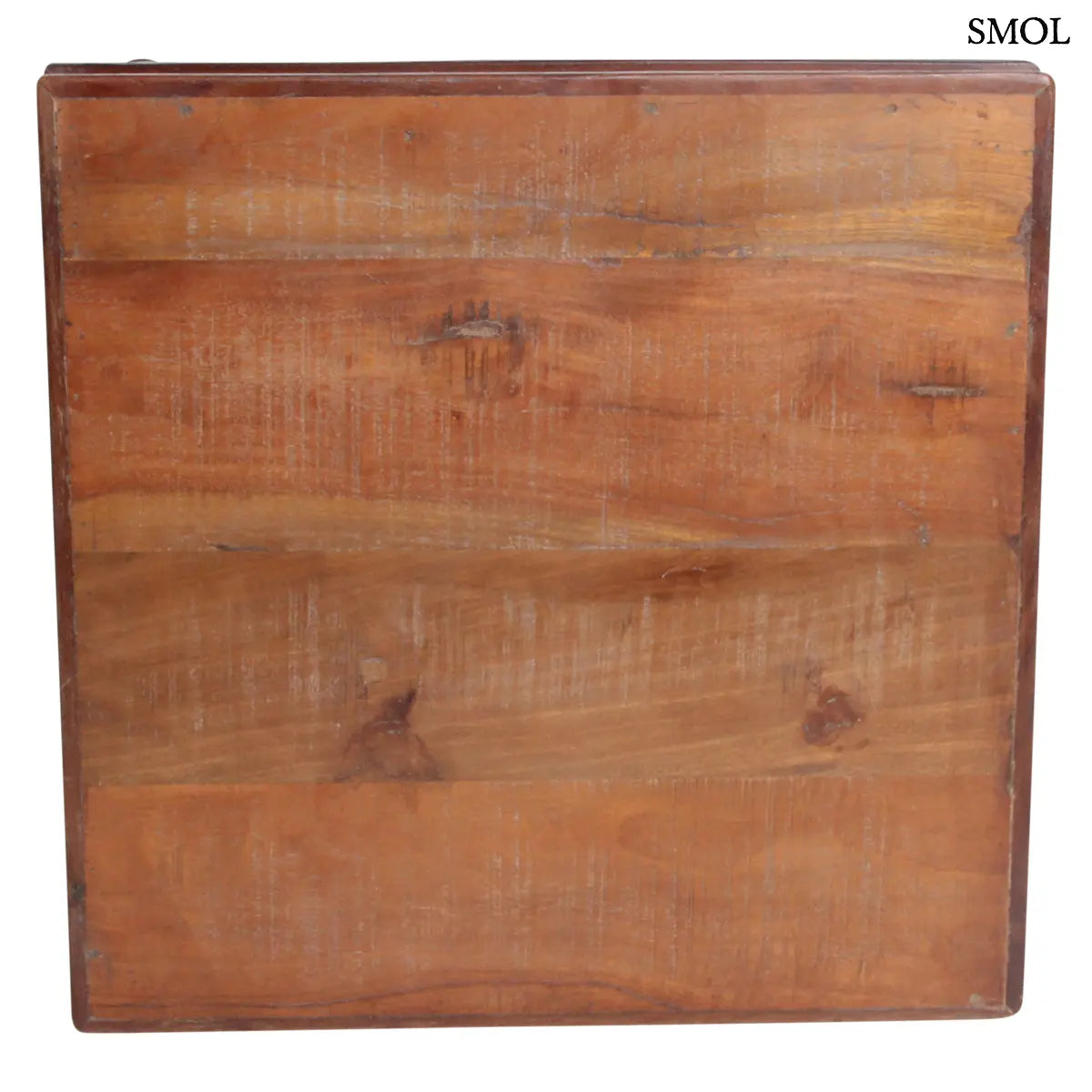FACTORY PATA alacsony kisasztal újrahasznosított fából, L méret – 46 × 18 × 46 cm, felülről
