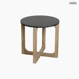 Marble side table round green