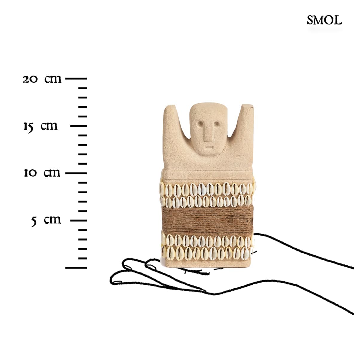 Kőszobor - kagylókkal, natúr, 17 cm | SUMBA28 - smol.hu - méretarányosan