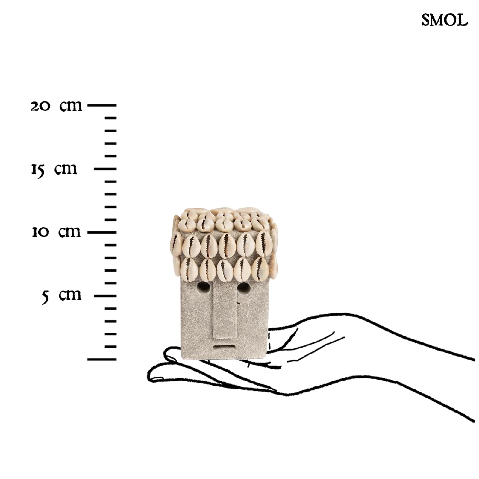 Kőszobor - szürke, kagylóval, 11 cm | SUMBA29 - smol.hu - méretarányosan