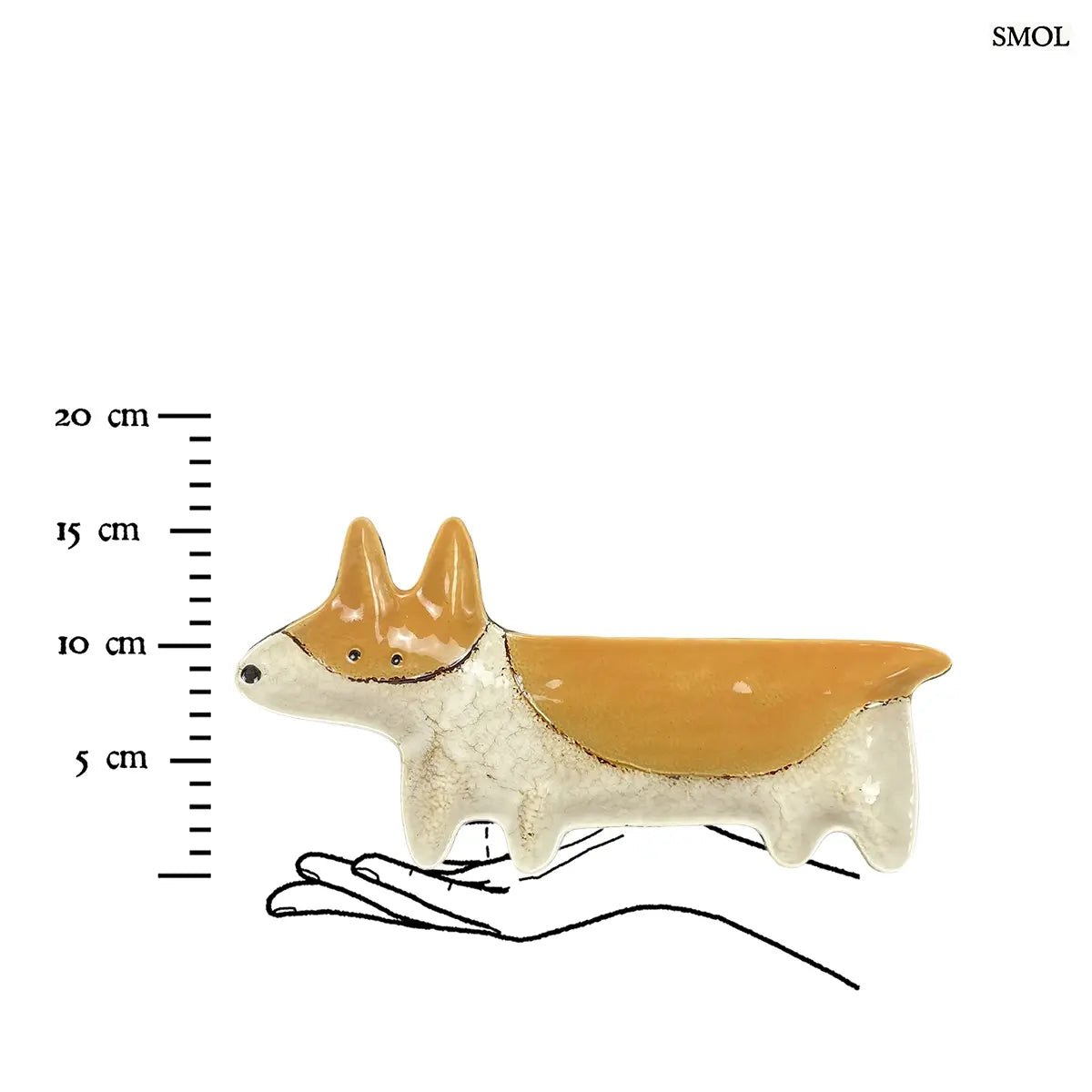 Napsárga foltos kutyás dísztál és ékszertartó kézműves kerámiából, méretarányosan