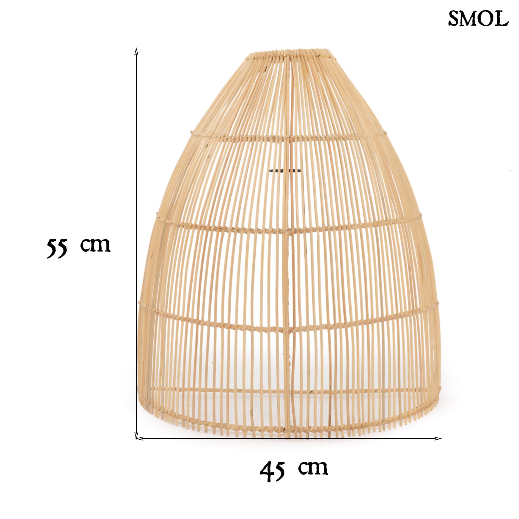LALO, rattan, fali lámpaernyő, 55 cm - smol.hu