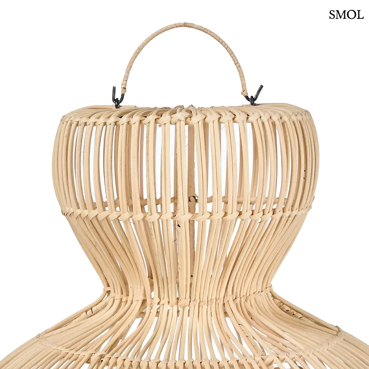 MATCHA WHISK rattan lámpaernyő természetes színben, L méret – 82 × 84 cm, felső rész nagyítva