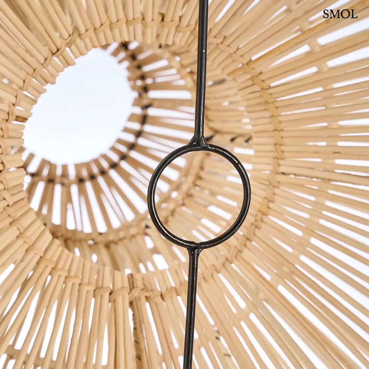 MATCHA WHISK rattan lámpaernyő természetes színben, L méret – 82 × 84 cm, belülről nagyítva