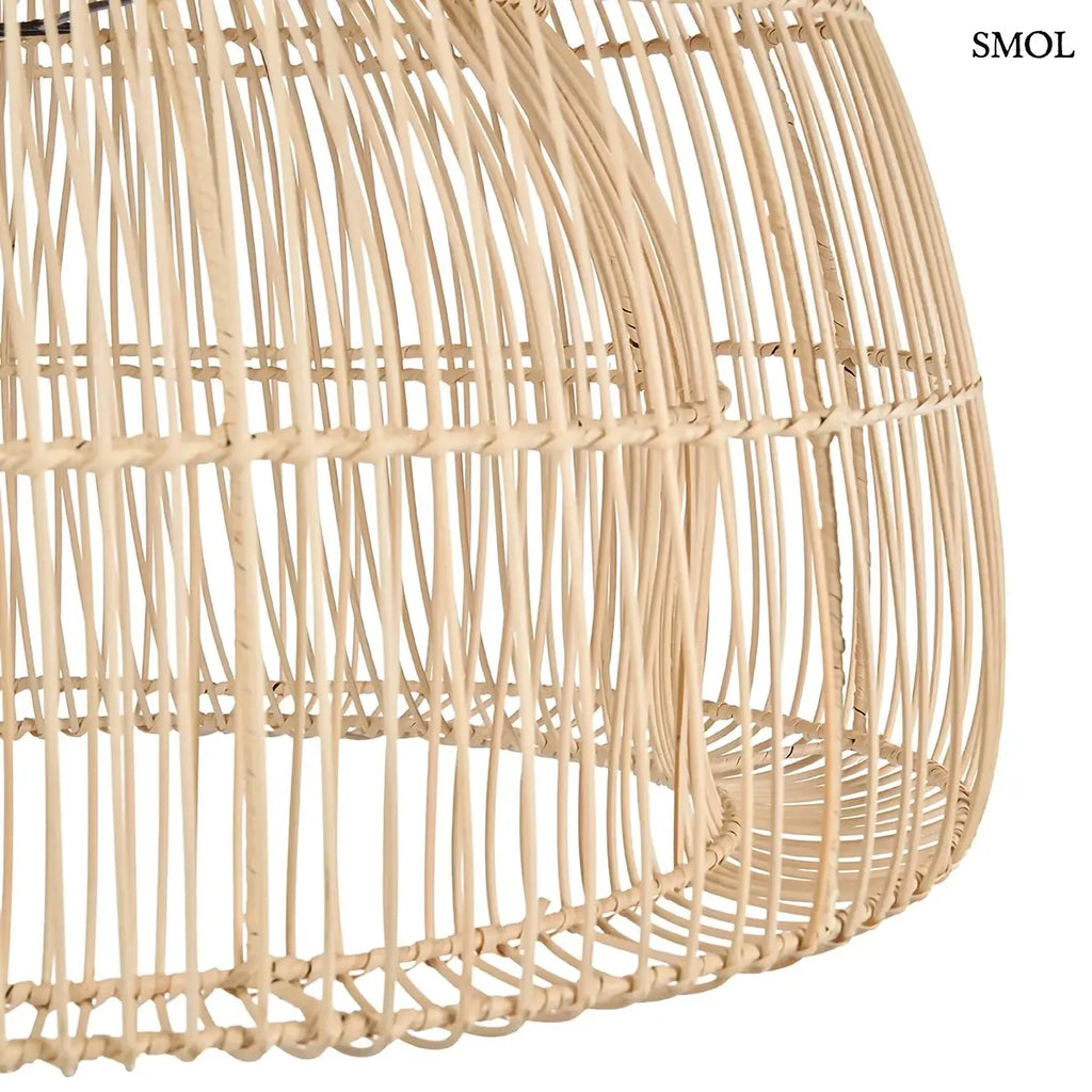 MATCHA WHISK rattan lámpaernyő természetes színben, L méret – 82 × 84 cm, oldalról