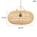 Lapos Gömb Alakú Rattan Lámpaernyő, 40 cm | WHOLLY | SMOL - méretekkel