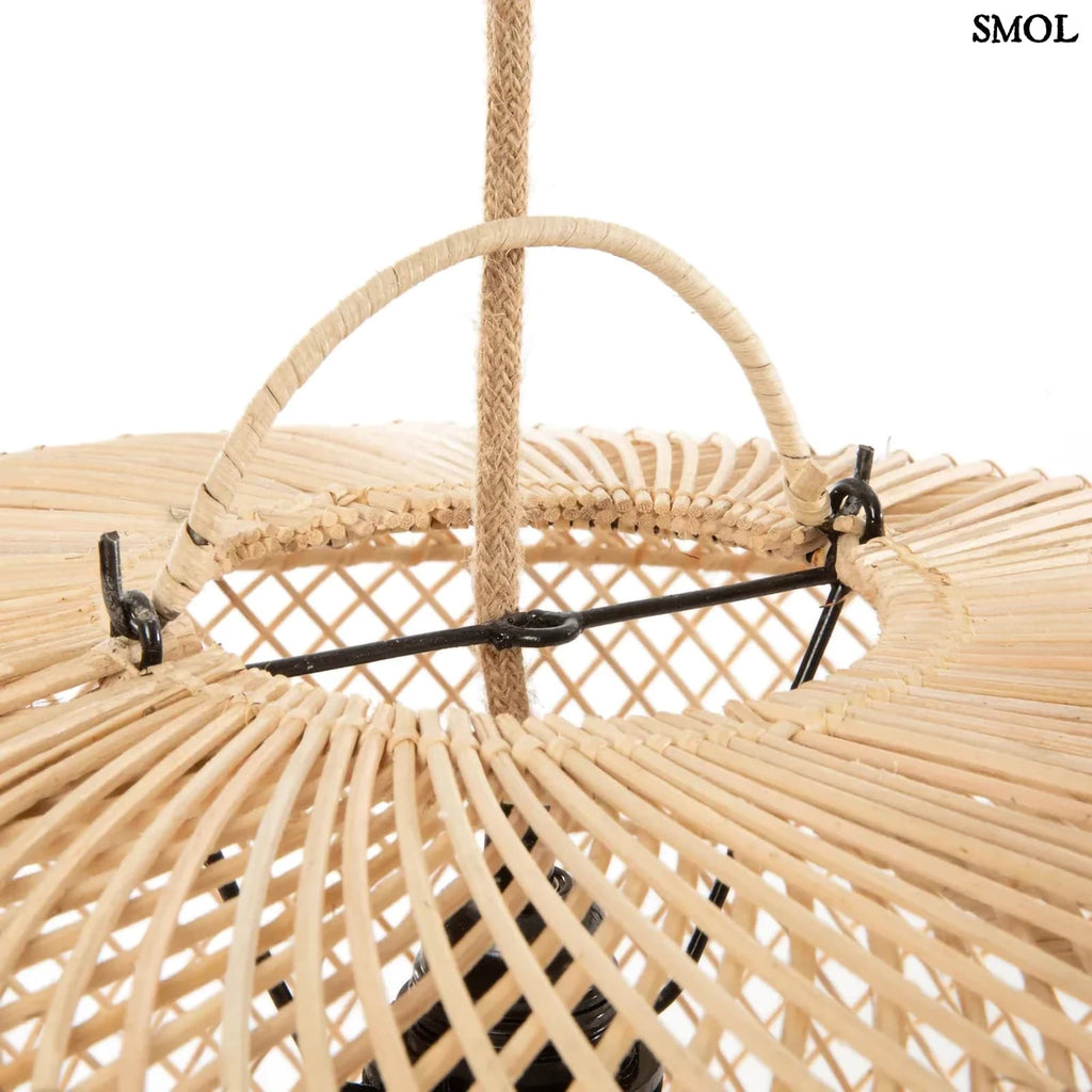 Lapos Gömb Alakú Rattan Lámpaernyő, 40 cm | WHOLLY | SMOL - akasztó nagyítva