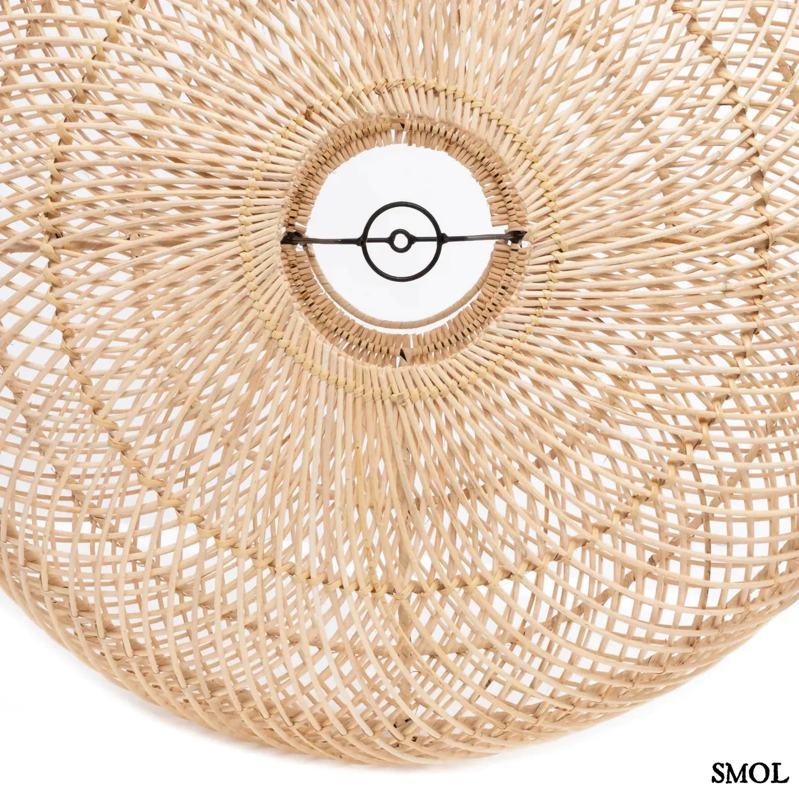 Lapos Gömb Alakú Rattan Lámpaernyő, 40 cm | WHOLLY | SMOL - alulról nagyítva