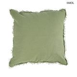 Linen decorative pillowcase – mint green, fringed, 50×50 | MINTY FRESH
