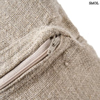 lenvászon díszpárnahuzat natúr fehér színben, kézzel készült, középen díszített, cipzár nagyítva