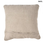 lenvászon díszpárnahuzat natúr fehér színben, kézzel készült, középen díszített, hátulról