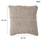 Lenvászon díszpárnahuzat – natúr-fekete | LINEN GRAIN | SMOL - méretekkel