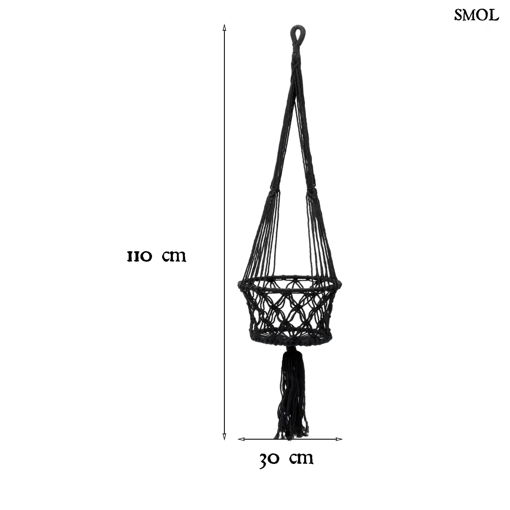 smol.hu -MAKO, makramé, függő növénytartó, 110 cm