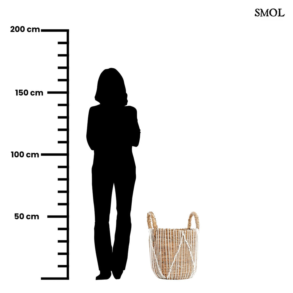 MARA, kosár makraméval, 40 cm - smol.hu