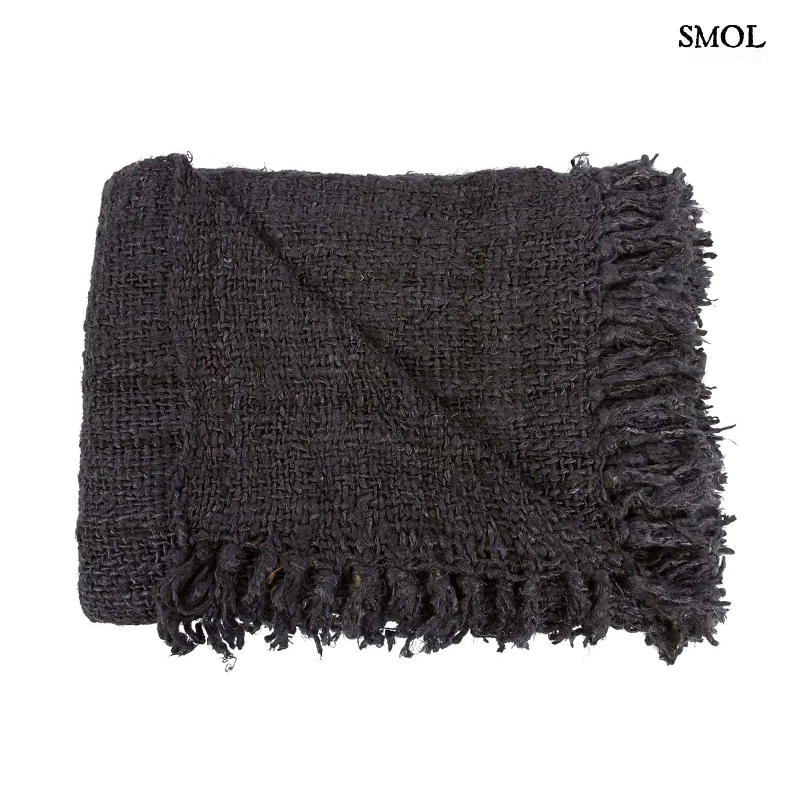 PLAID BLACK NAVY, pamut pléd, 170x130 - smol.hu