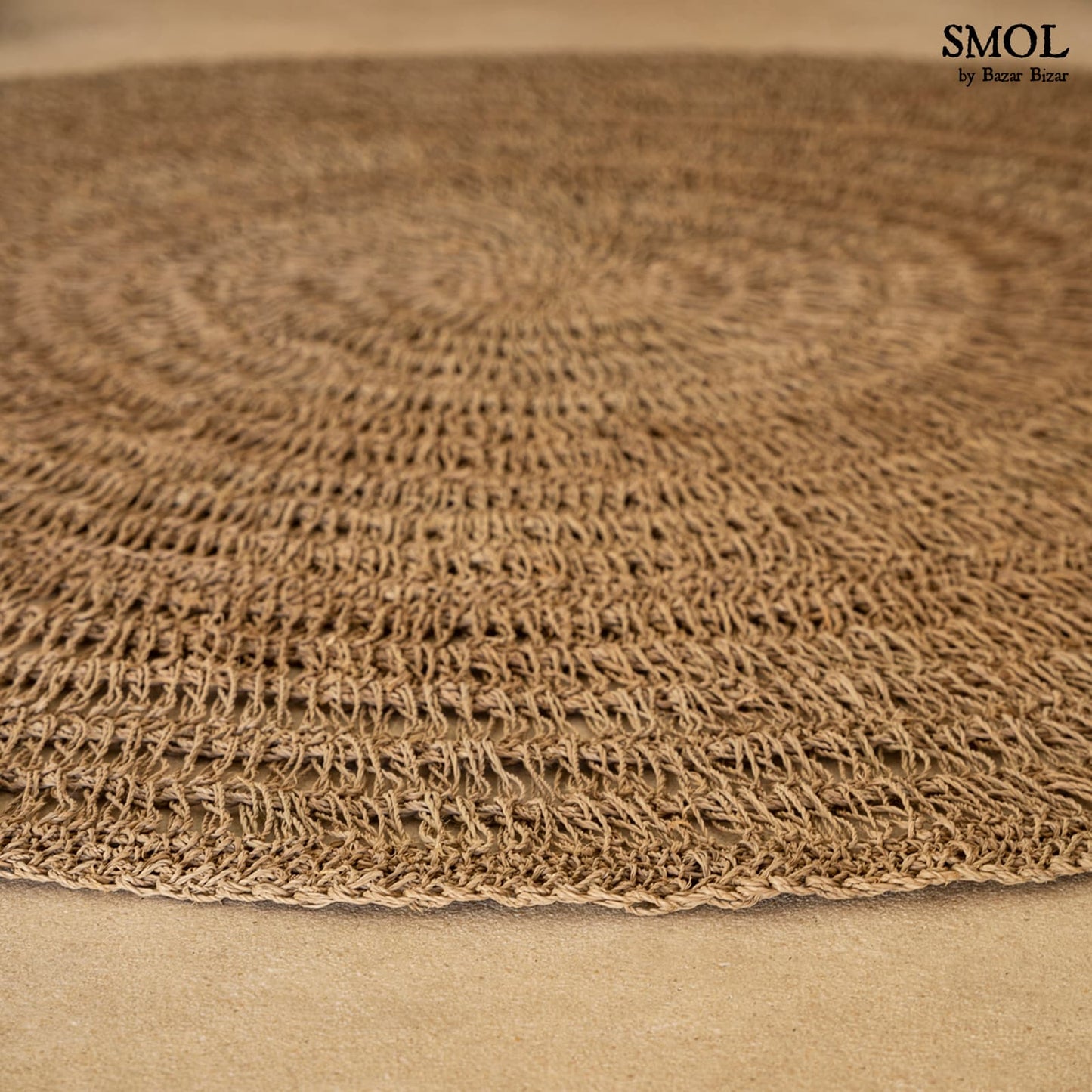 smol.hu -MELATI, kerek, natúr szőnyeg, ⌀ 100 cm szobában, padlón