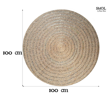 smol.hu -MELATI, kerek, natúr szőnyeg, ⌀ 100 cm méretekkel