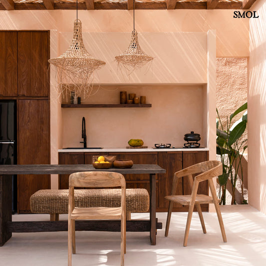 MYKONOS, natúr, rattan lámpabúra, ⌀ 60 cm - smol.hu - étkezőasztal felett két méretben