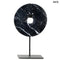 Márványkorong asztali dekoráció, 35 cm | MARBLE DISC BLACK