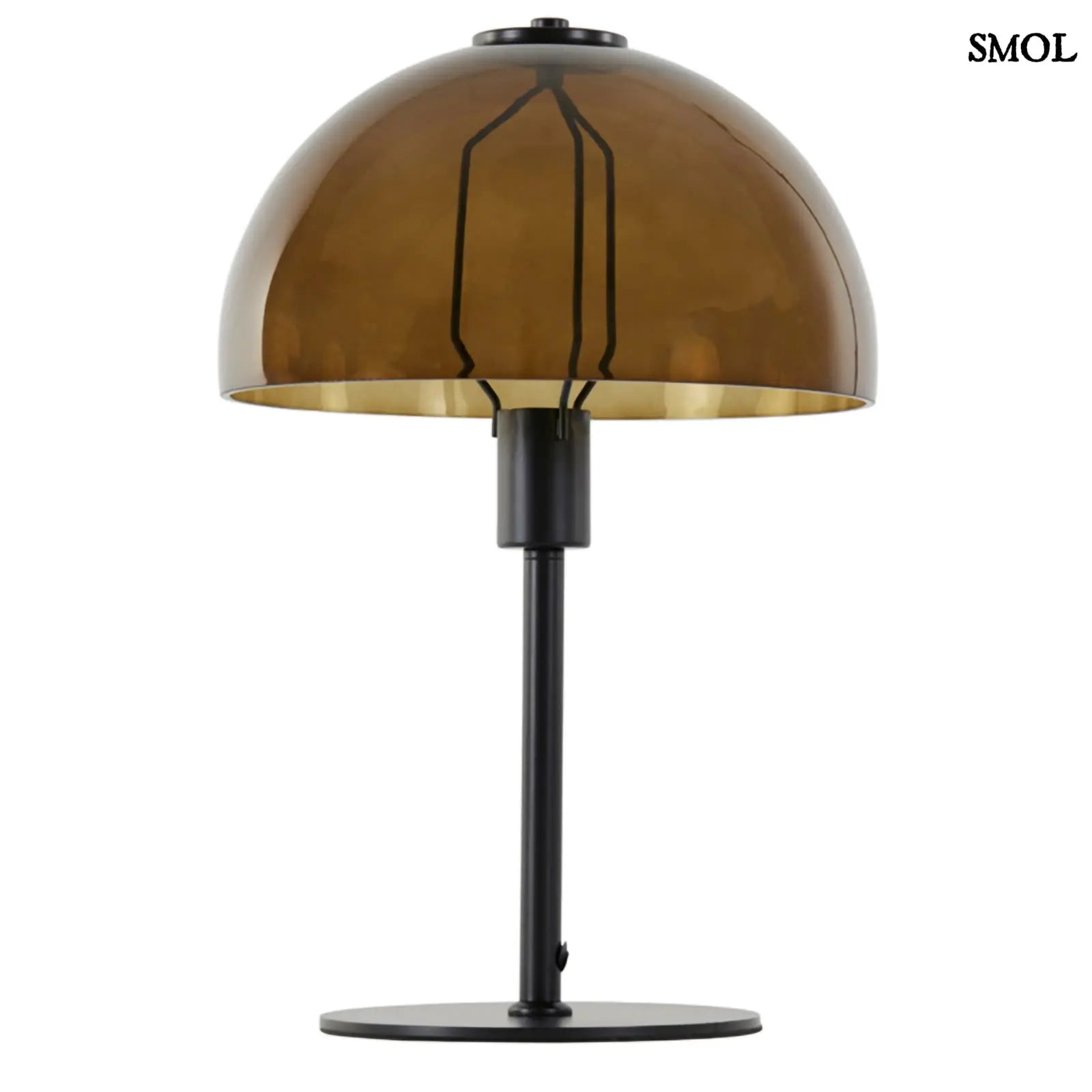 Modern Üvegbúrás Asztali Lámpa – barna| MELBA | SMOL - fehér háttérrel