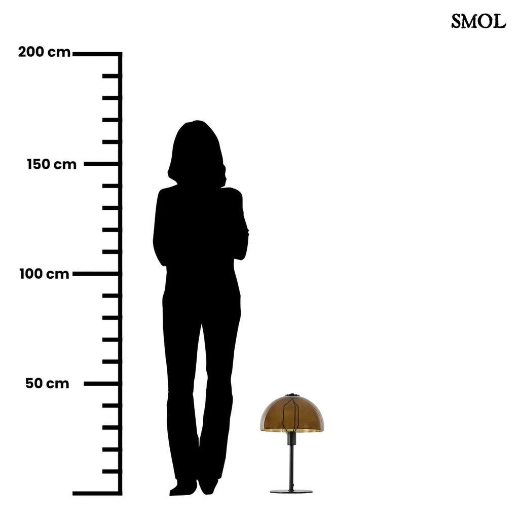Modern Üvegbúrás Asztali Lámpa – barna| MELBA | SMOL - méretarányosan