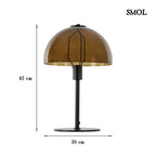 Modern Üvegbúrás Asztali Lámpa – barna| MELBA | SMOL - méretekkel
