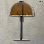 Modern Üvegbúrás Asztali Lámpa – barna| MELBA | SMOL - szürke háttérrel