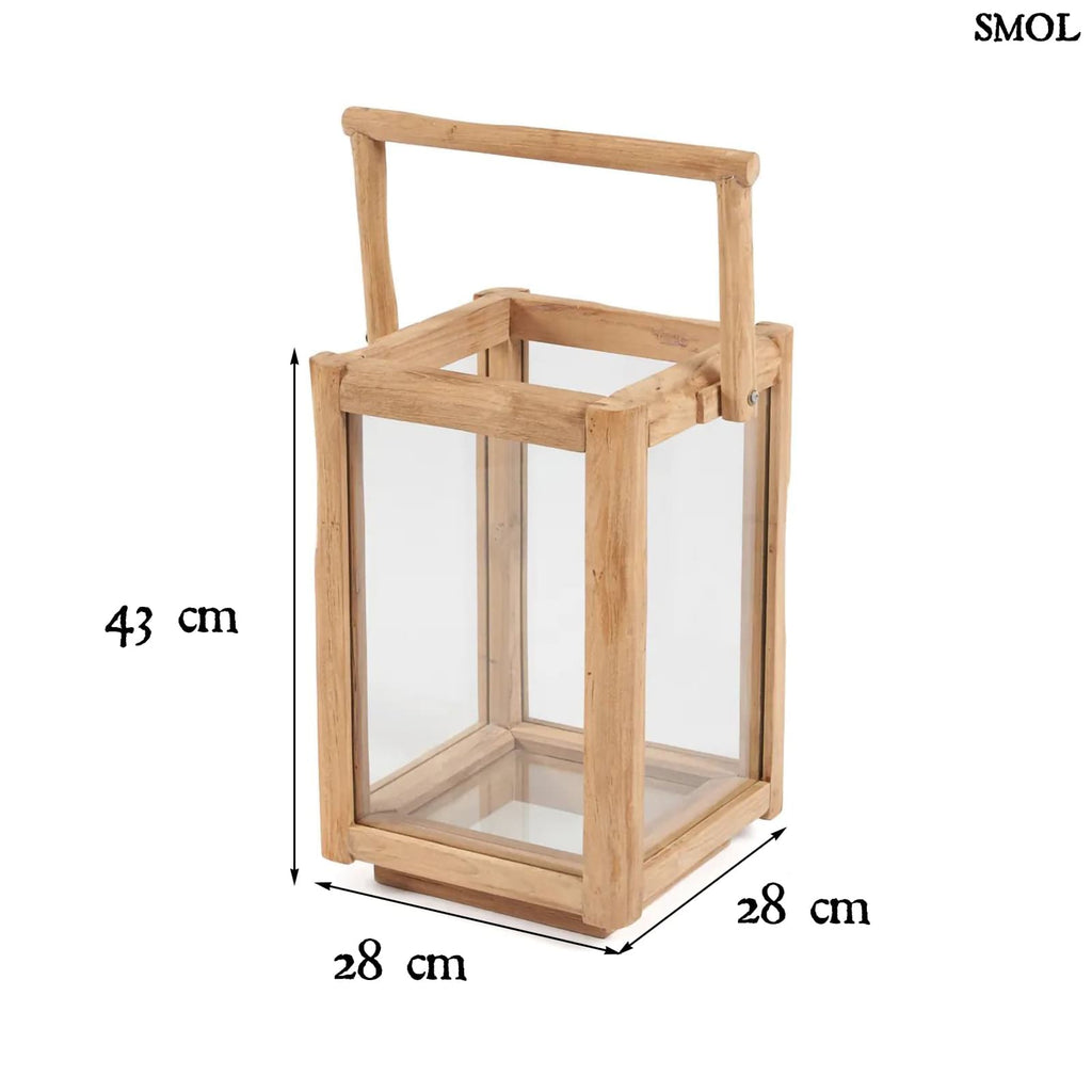 NUSAS, fa, szögletes lámpás, 43 cm - smol.hu
