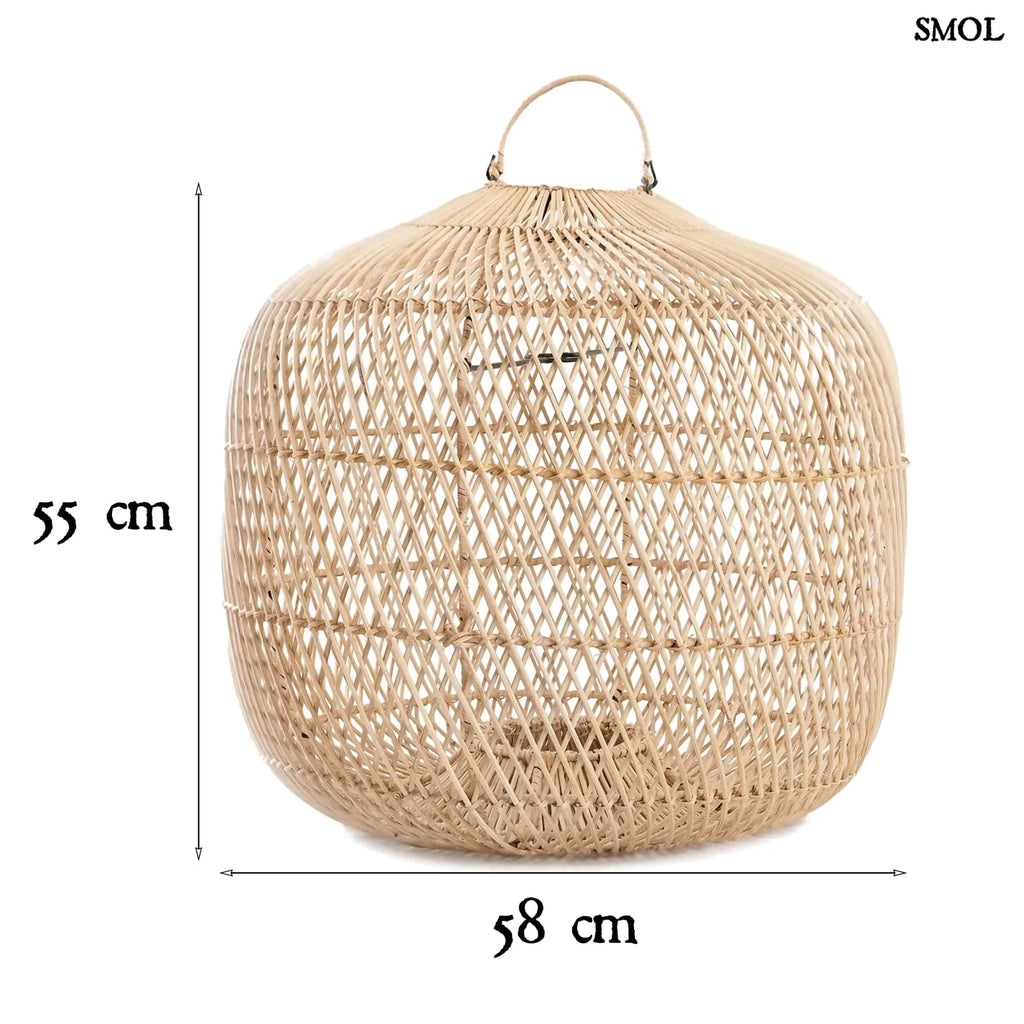 Nagy Rattan Lámpaernyő, 58 cm | BATU BOLONG | SMOL - méretekkel