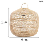 Nagy Rattan Lámpaernyő, 58 cm | BATU BOLONG | SMOL - méretekkel