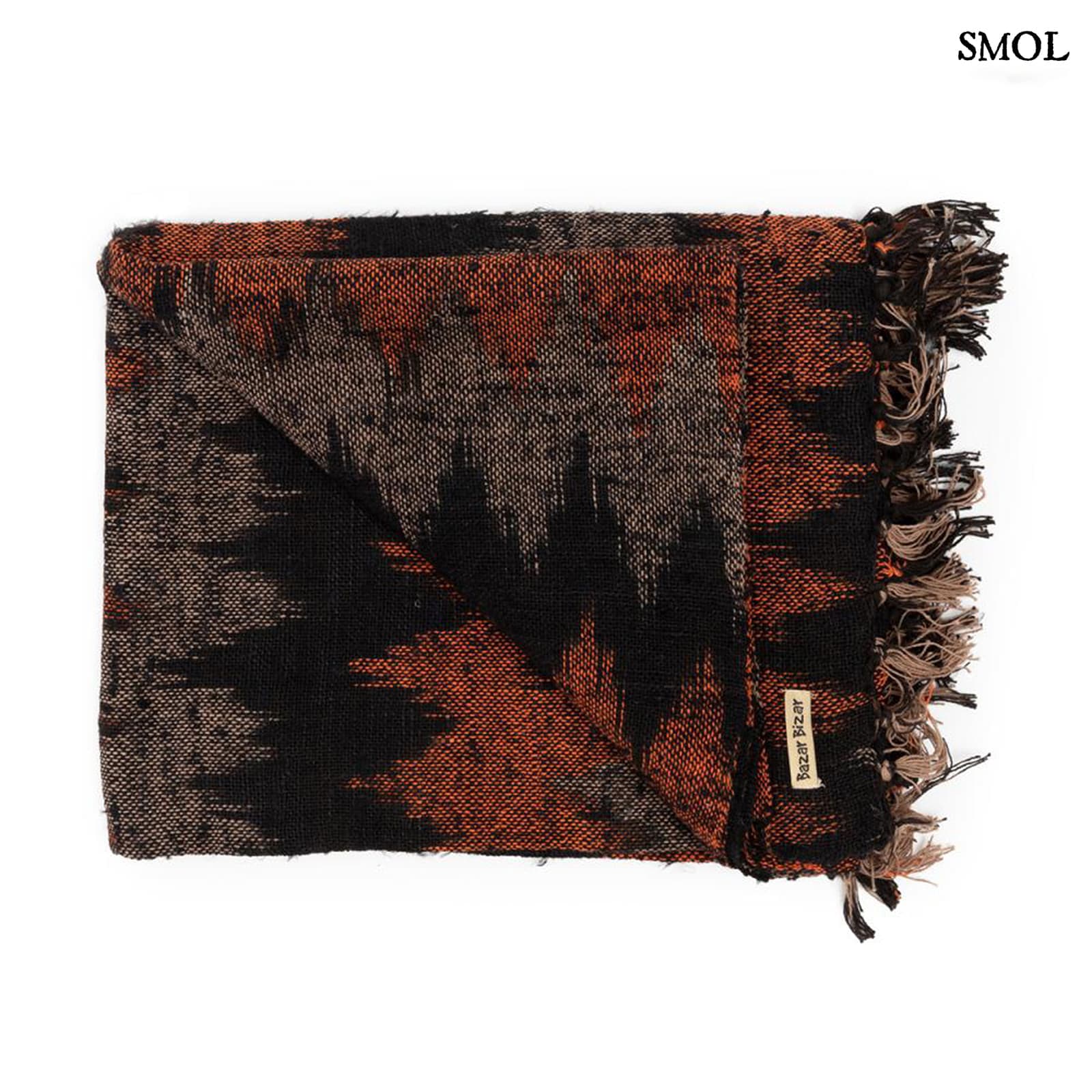 PLAID BLACK ORANGE, pamut pléd, 170x130 - smol.hu