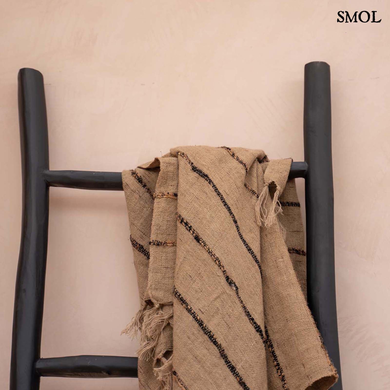 PLAID BEIGE BLACK, pamut pléd , 170x130 - smol.hu