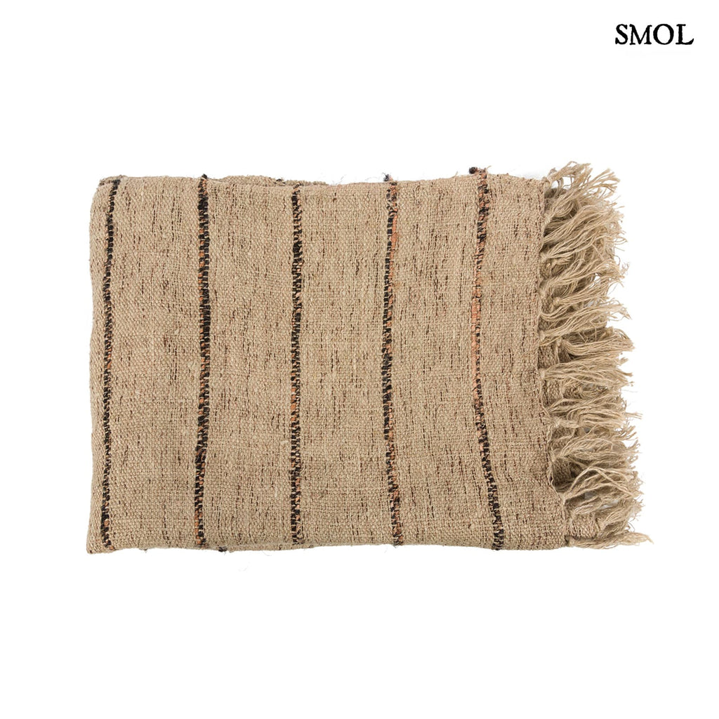 PLAID BEIGE BLACK, pamut pléd , 170x130 - smol.hu