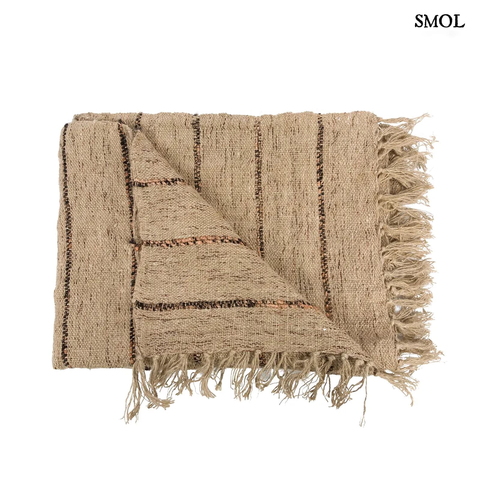 PLAID BEIGE BLACK, pamut pléd , 170x130 - smol.hu