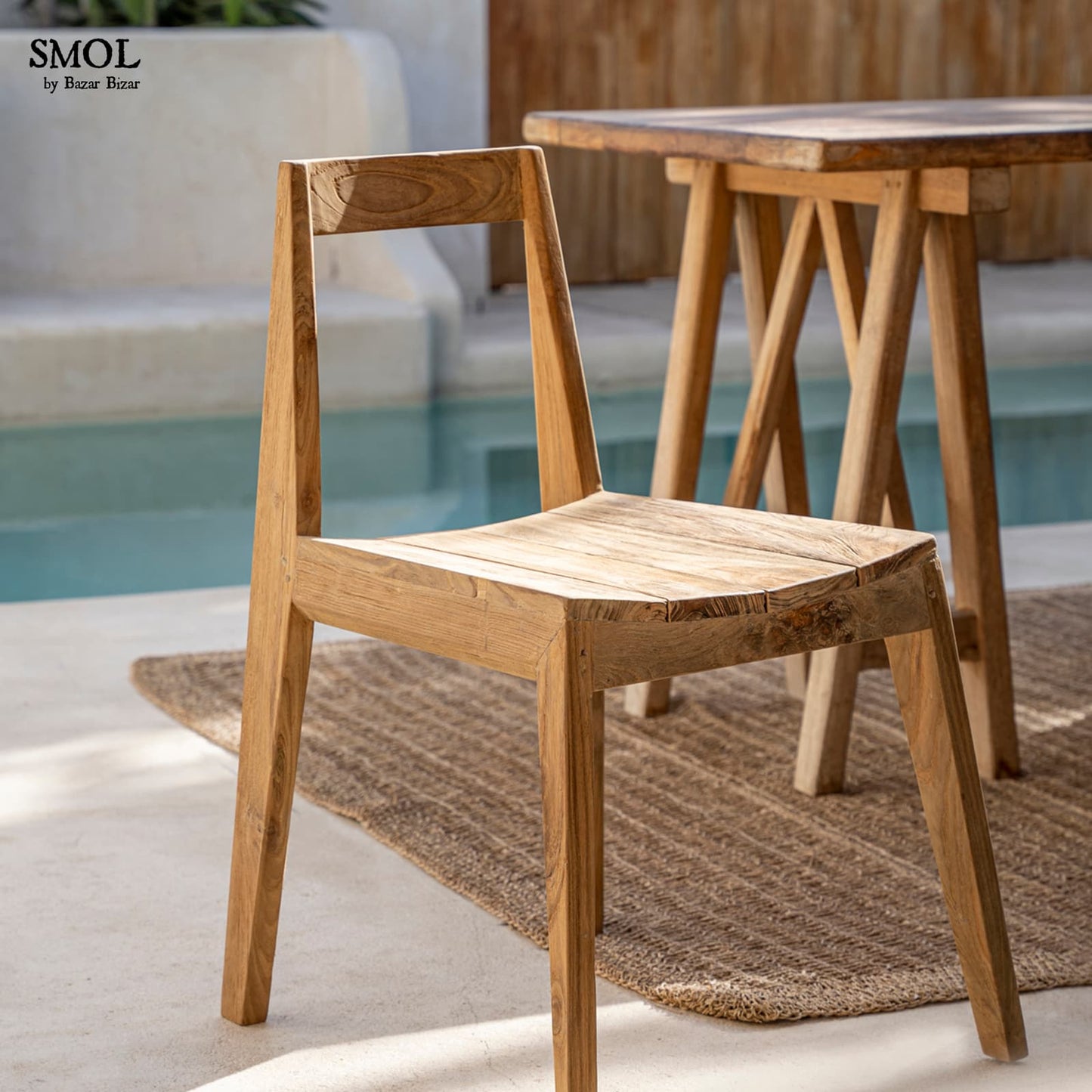 smol.hu- PAXI, natúr, fa szék, 79 cm asztal alól kihúzva