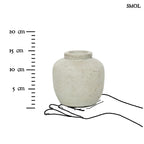 PEAKY, szürke, terrakotta váza, 14 cm - smol.hu - méretarányosan