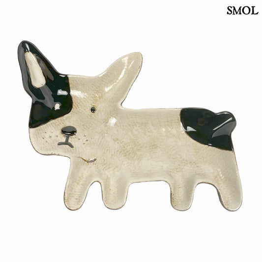 smol.hu -PEPPER, fekete foltos kutya kerámia tál, 22 cm termékképe