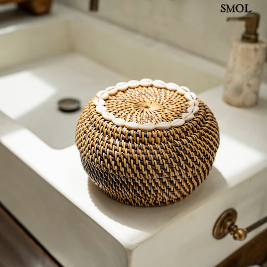 PETE, rattan tárolókosár, ⌀27 cm - smol.hu