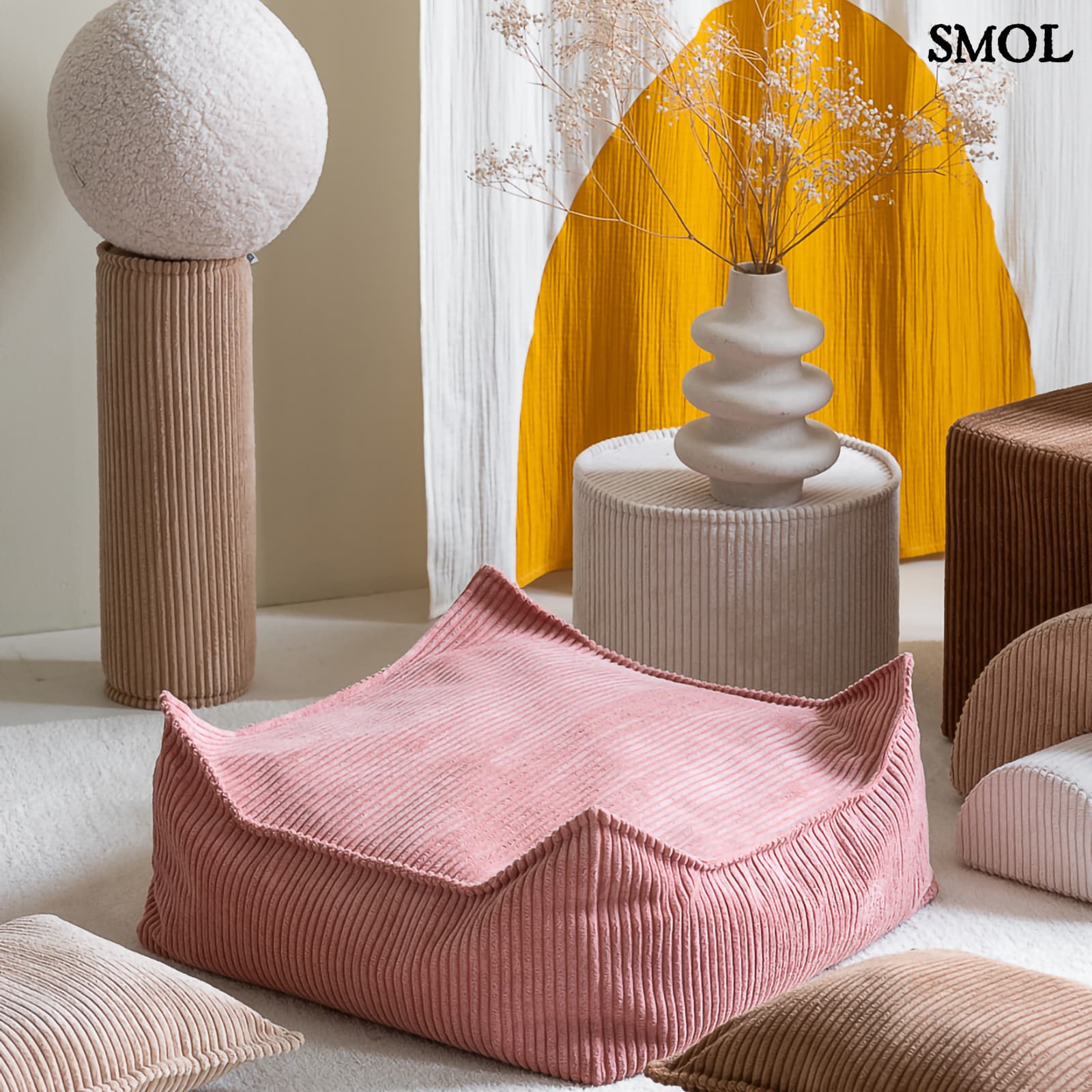 PINK MOUSSE, gyerek puff, 60x60x42 - smol.hu