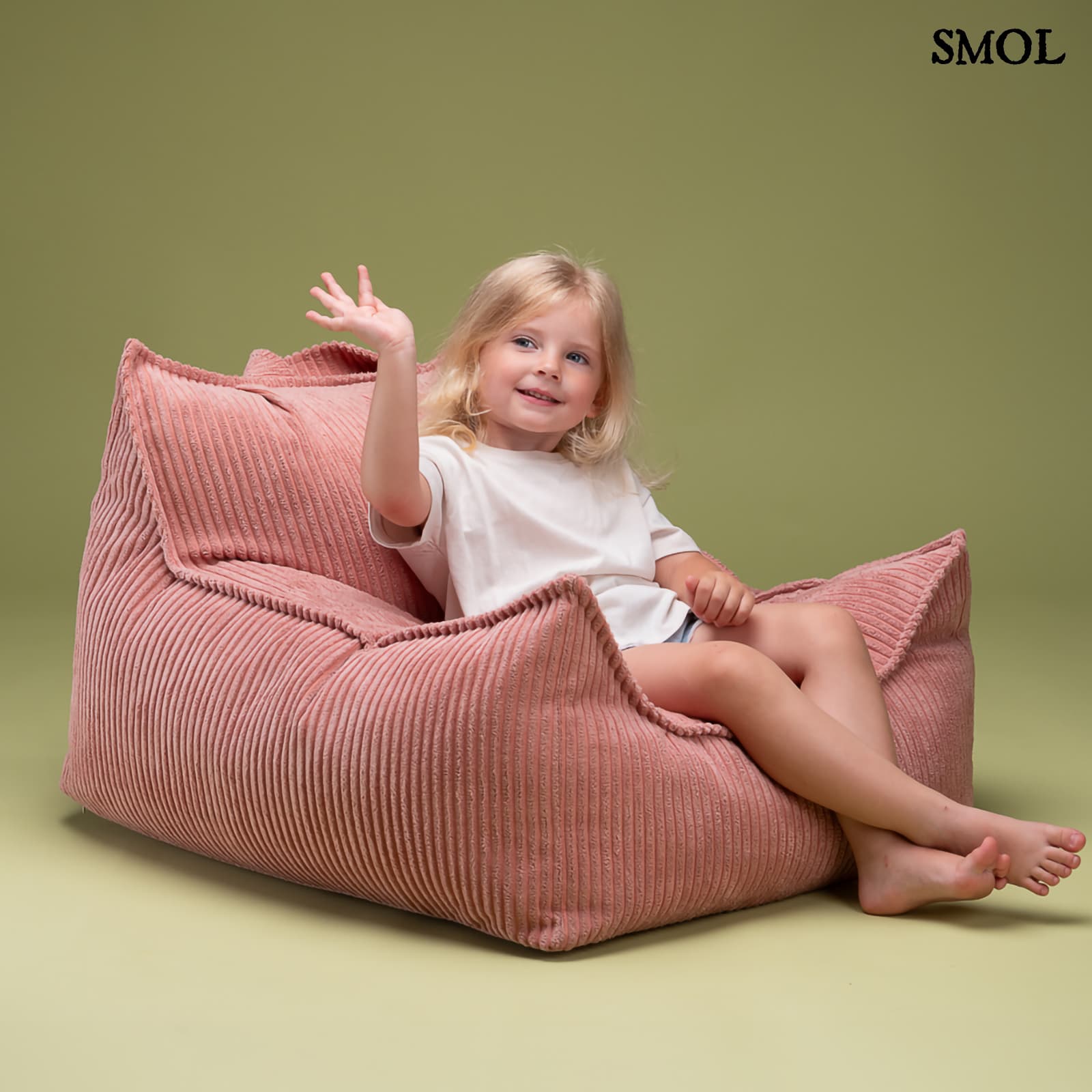 smol.hu -PIPA, rózsaszín, kordbársony babzsákfotel