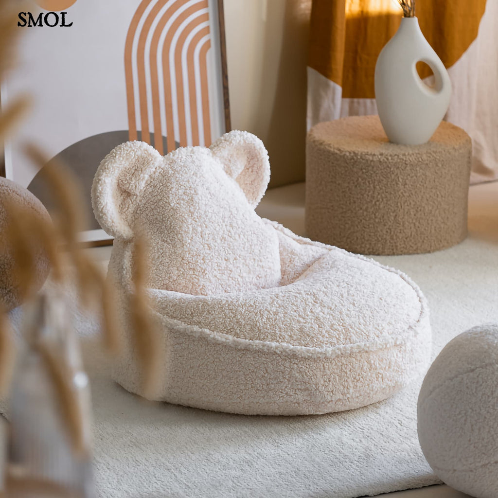 CREAM WHITE BEAR, gyerek babzsákfotel, 70x60x42 - smol.hu