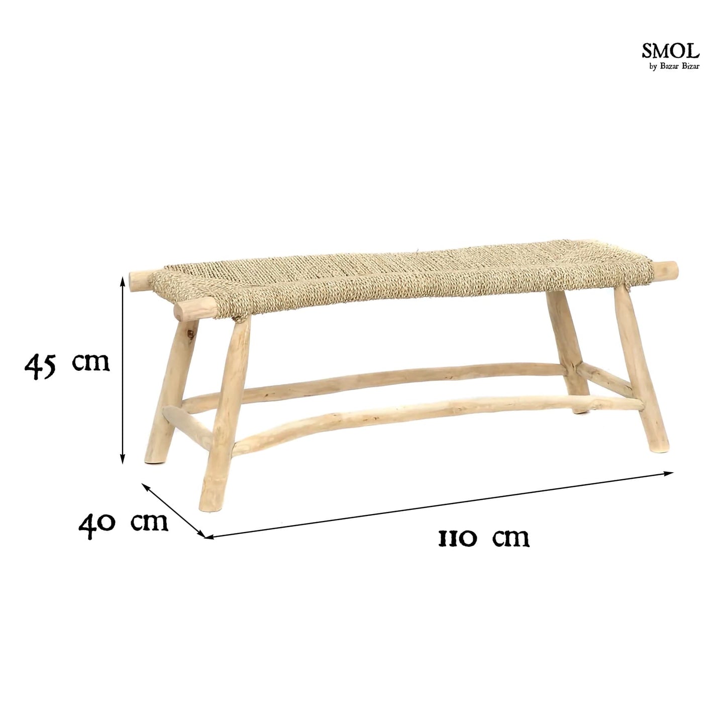 smol.hu -PORTO, tengerifű pad, 110 cm méretekkel