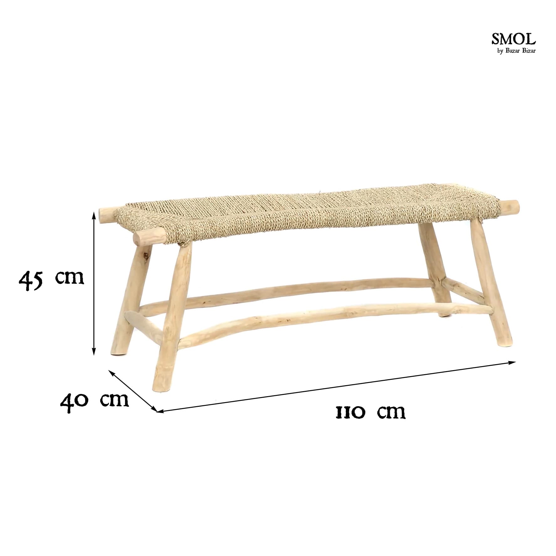 smol.hu -PORTO, tengerifű pad, 110 cm méretekkel