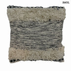 Pamut Díszpárna - szürke-natúr, 45x45 | MOIRA | SMOL - fehér háttérrel