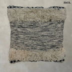 Pamut Díszpárna - szürke-natúr, 45x45 | MOIRA | SMOL - szürke háttérrel