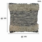 Pamut Díszpárna - szürke-natúr, 45x45 | MOIRA | SMOL - méretekkel