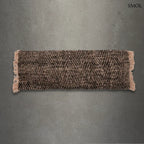 Hosszú fekete-réz pamut díszpárnahuzat absztrakt mintával, szürke háttérrel